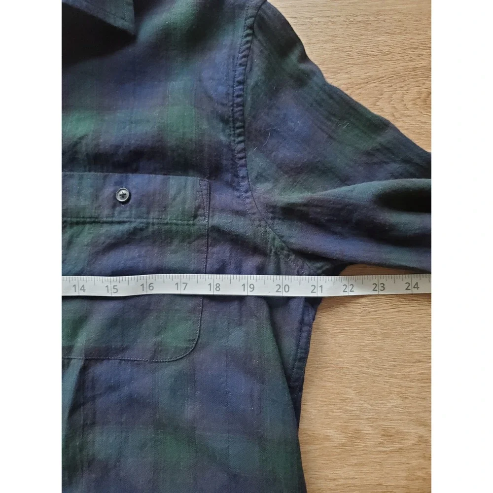 Banana Republic Mens medium Untucked Slim Fit Flannel, Plaid Cotton-blend